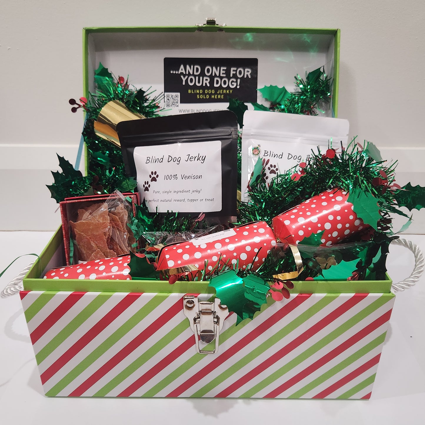 Christmas Hamper full of Blind Dog Jerky Products