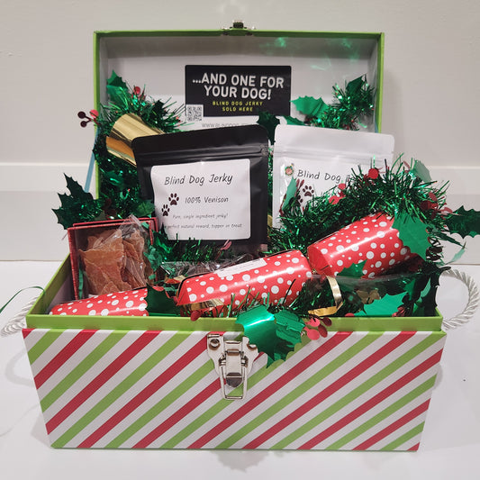 Christmas Hamper full of Blind Dog Jerky Products